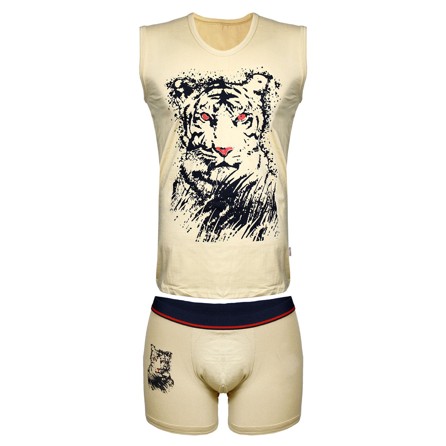 ست شورت و زیرپوش مردانه ساقدوش کد 415 رنگ کرم