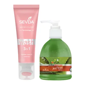 ژل لایه بردار پوست سودا مدل جت پیل آلوئه ورا حجم 250 میلی لیتر به همراه ژل لایه بردار سودا مدل دتوکس حجم 125 میلی لیتر