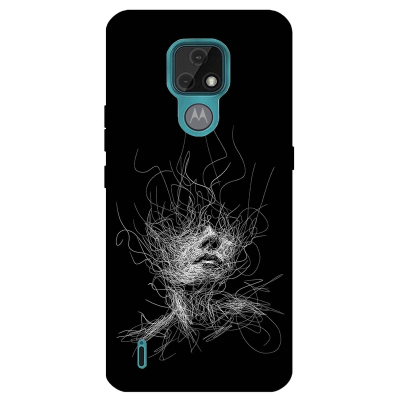 کاور مگافون طرح اسکچ صورت مدل 7423 مناسب برای گوشی موبایل موتورولا Moto E7