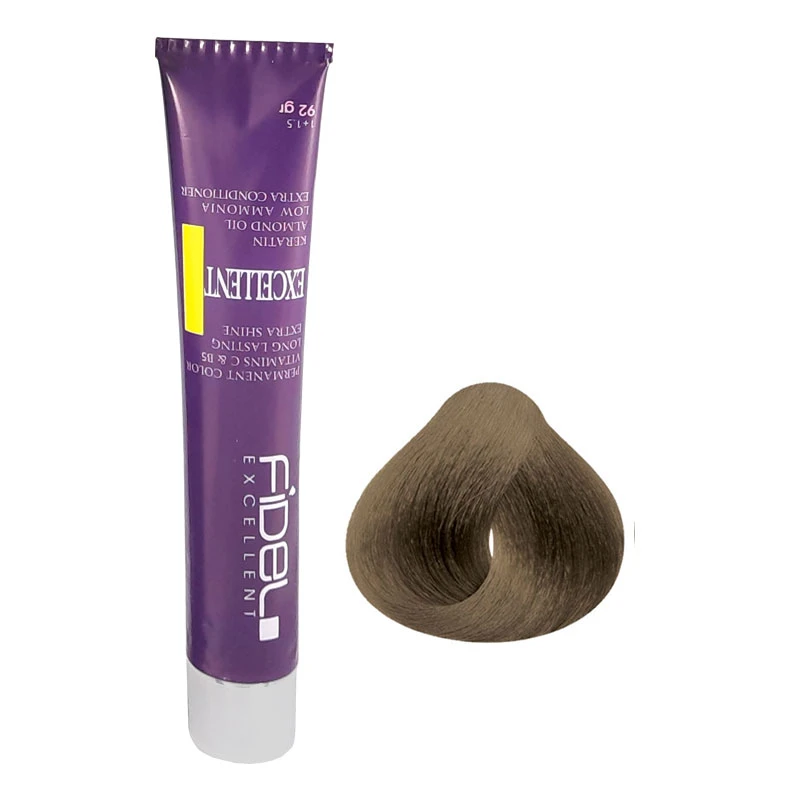 رنگ مو فیدل اکسلنت شماره 7/7 حجم 100 میلی‌لیتر رنگ بلوند زیتونی روشن