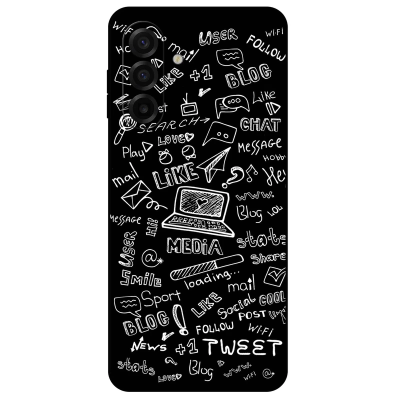 کاور مگافون طرح رسانه های اجتماعی مدل 1898 مناسب برای گوشی موبایل سامسونگ Galaxy A17 4G