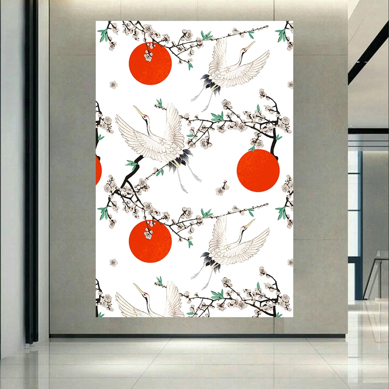 پوستر پارچه ای طرح مخمل  سنتی ژاپنی مدل شکوفه کد AR3062776