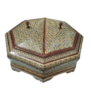شکلات خوری خاتم کاری مدل دو درب هشت گوش کد 47
