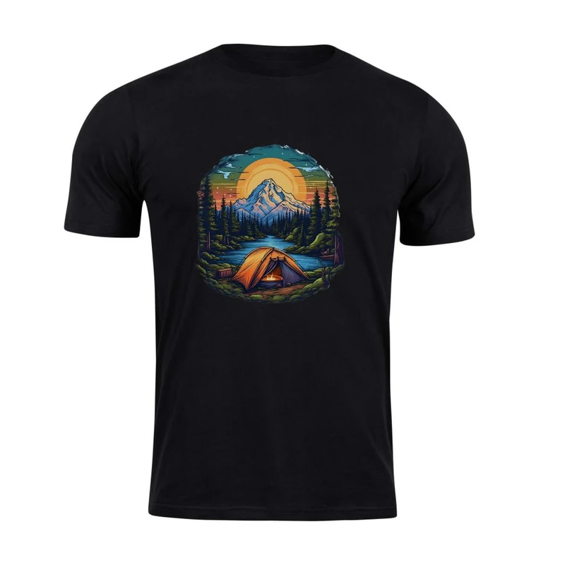 تی شرت آستین کوتاه مردانه مدل طبیعت گردی 