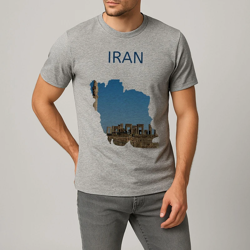 تی‌شرت آستین کوتاه مردانه مدل ایران کد V325