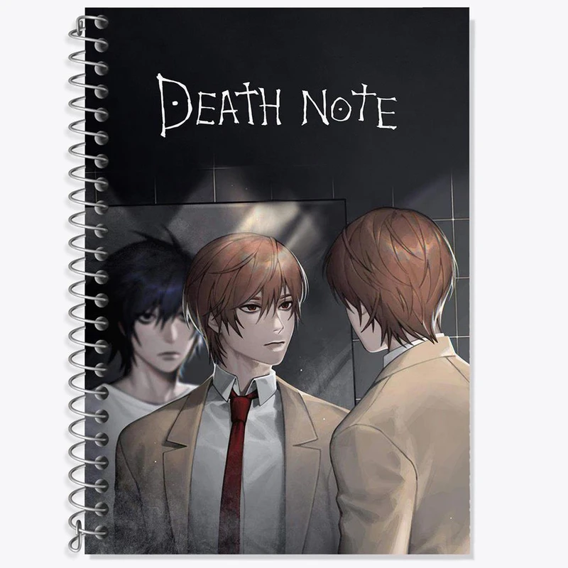 دفتر زبان 50 برگ خندالو مدل سه خط طرح لایت انیمه دفترچه مرگ Death Note کد 15770
