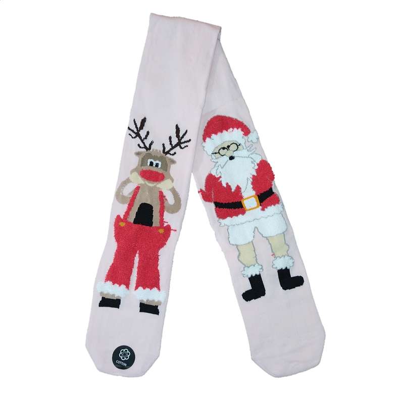 جوراب دخترانه مدل طرح کریسمس و گوزن