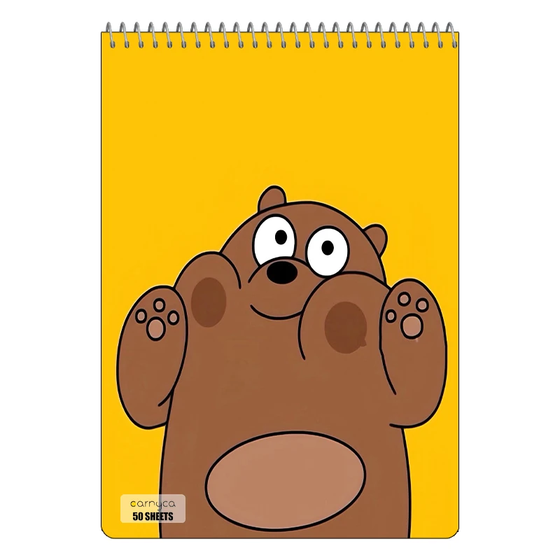 دفتر نقاشی 50 برگ سیمی کارنیکا طرح سه خرس کله پوک We Bare Bears کد 49004