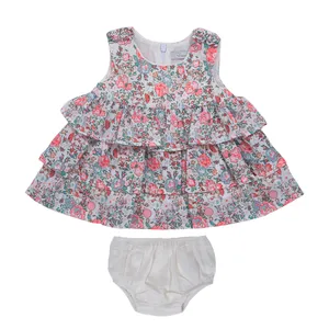 ست پیراهن و شورت نوزادی دخترانه فیورلا مدل 21006