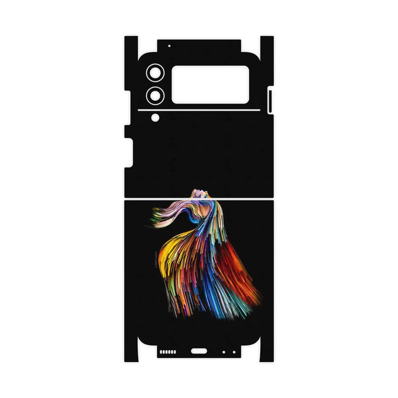 برچسب پوششی ماهوت مدل Rainbow Hair Digital Art-FullSkin مناسب برای گوشی موبایل سامسونگ Galaxy Z Flip3 5G