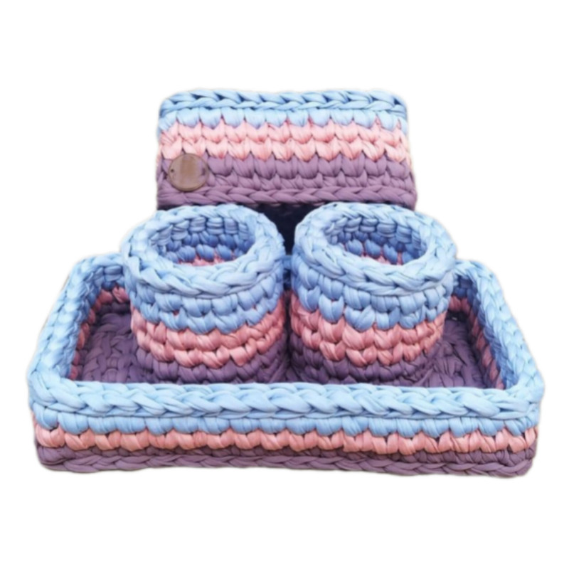 سبد قلاب بافی تریکو کد 88 مجموعه 4 عددی