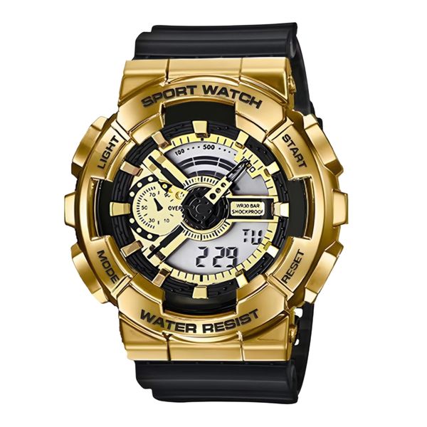 ساعت مچی عقربه ای مدل دو زمانه بند پیو کد 02