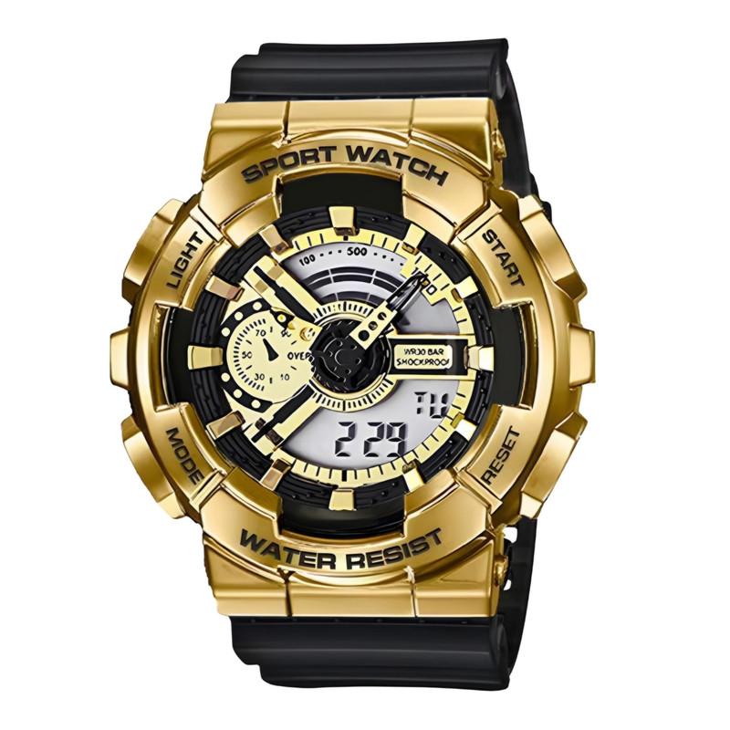 ساعت مچی عقربه ای مدل دو زمانه بند پیو کد 02