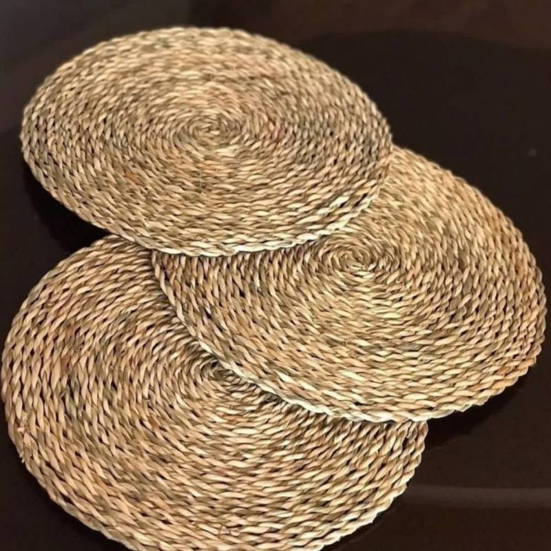 زیربشقابی و زیرقابلمه ای مدل حصیری مجموعه دو عددی