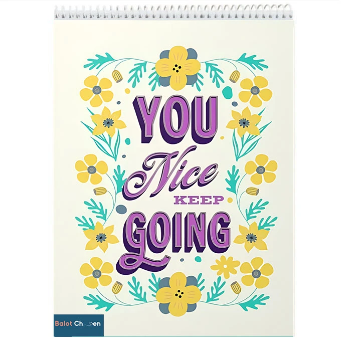 دفتر نقاشی 80 برگ بلوط چین مدل گلریزان کد A4-N80-GOLRIZAN20