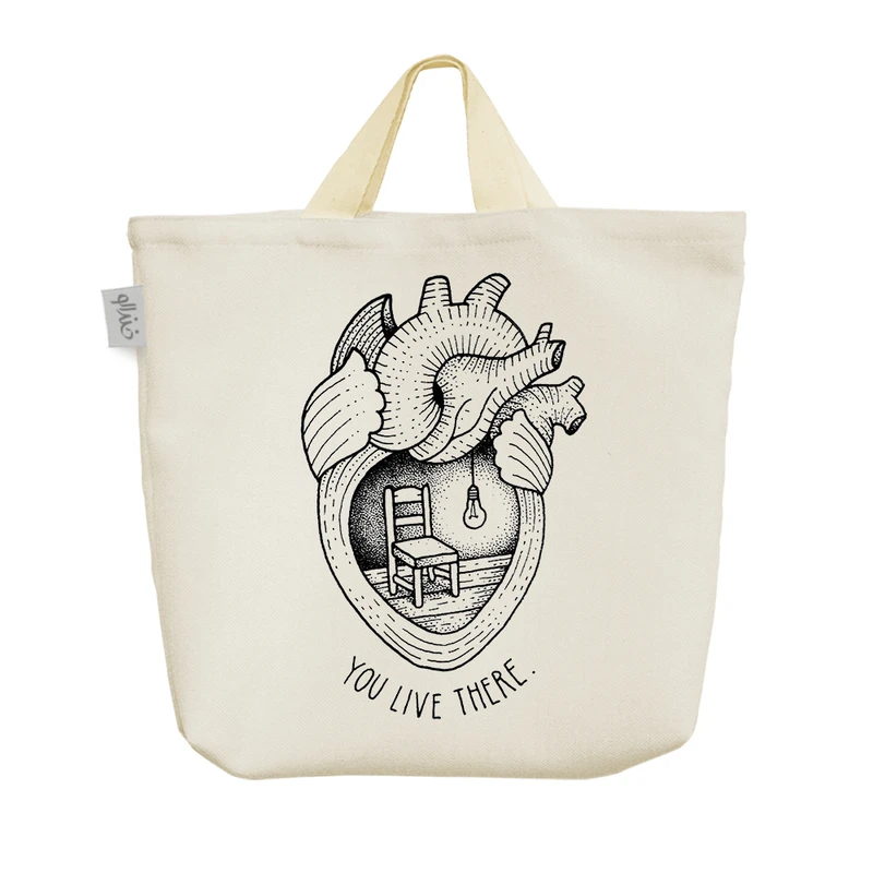 ساک خرید خندالو مدل تو در قلب من زندگی میکنی کد 5217