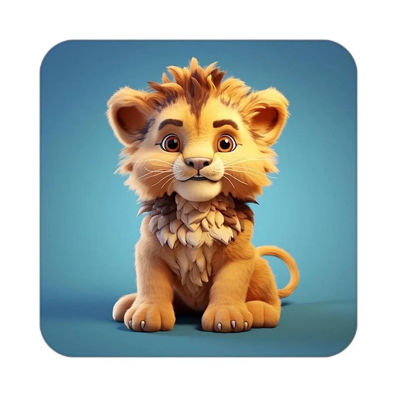 زیر لیوانی کاکتی طرح شیر مدل mp22896