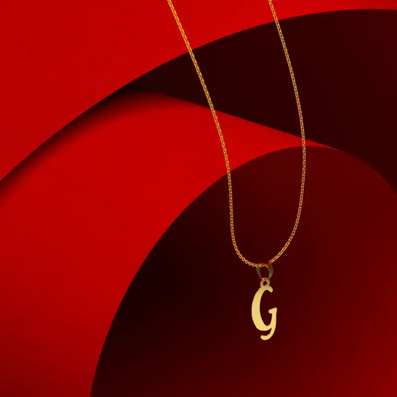 گردنبند طلا 18 عیار زنانه مدوپد مدل حرف G کد H3-1-1345