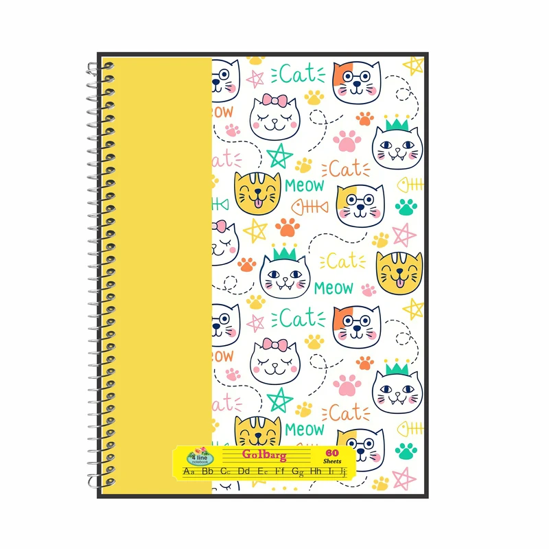 دفتر زبان 60 برگ گلبرگ طرح گربه  کد 551