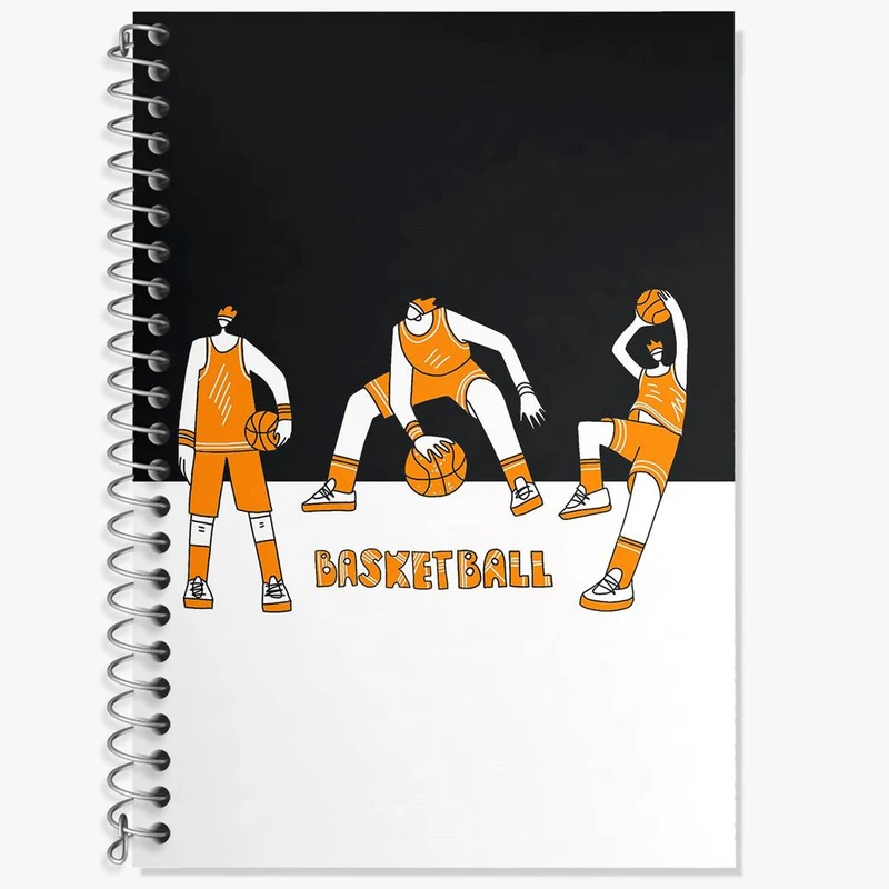 دفتر زبان 50 برگ خندالو مدل دو خط طرح بسکتبال Basketball کد 26470