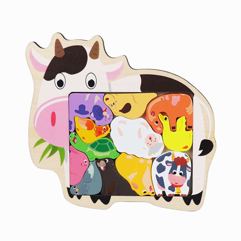 پازل آموزشی مدل کاتامینوی چوبی طرح حیوانات مزرعه