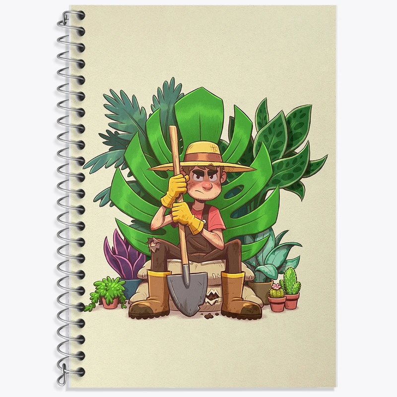 دفتر زبان 50 برگ خندالو مدل دو خط طرح باغبان کد F567