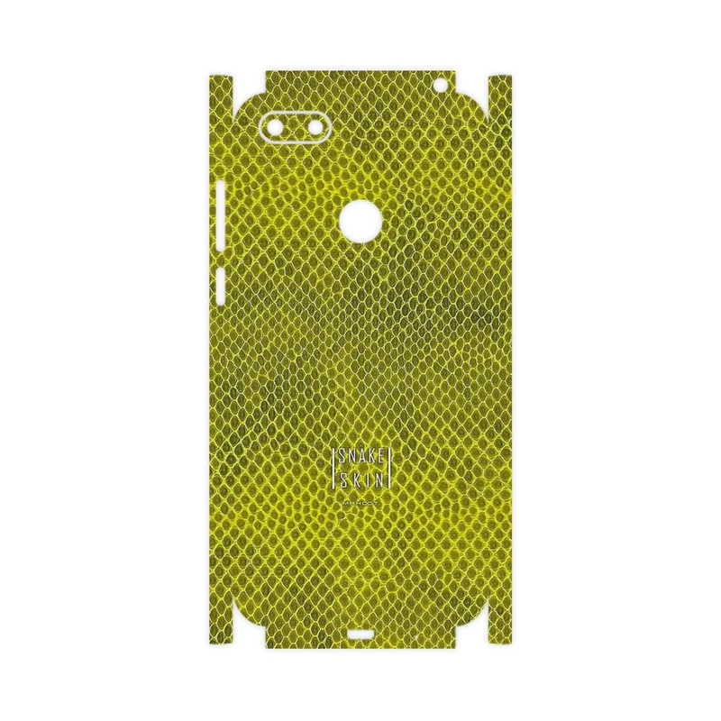 برچسب پوششی ماهوت مدل Yellow Snake Skin-FullSkin مناسب برای گوشی موبایل موتورولا Moto E6 Play