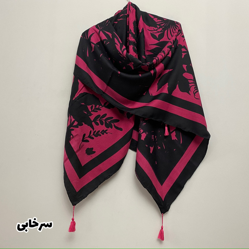 روسری زنانه مدل نخ پنبه چهارفصل منگوله دار کد 1389