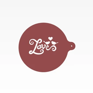 شابلون تزیین قهوه مدل LOVE