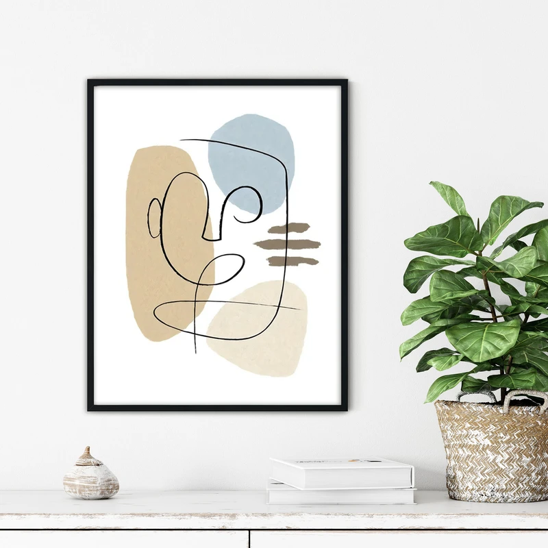 تابلو آتریسا طرح لاین آرت مدرن مدل ATFL56 فریم مشکی