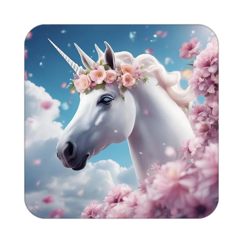 زیر لیوانی کاکتی طرح اسب تک شاخ و یونیکورن مدل mp33372