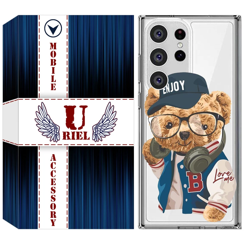 کاور یوریل مدل Clear کد 35 طرح تدی مناسب برای گوشی موبایل سامسونگ Galaxy S23 Ultra