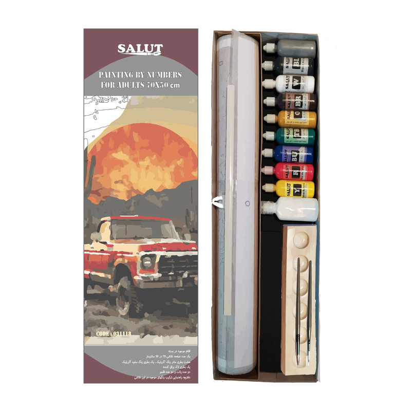 بسته رنگ آمیزی سالوت مدل آکرولیک کد 031118 مجموعه 18 عددی