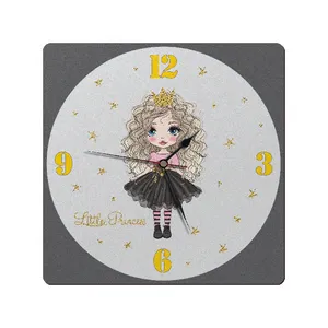 ساعت دیواری کودک طرح دختر موفرفری مدل LBR-CL-003