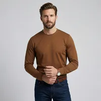 تی&zwnj;شرت آستین بلند یقه گرد مردانه رانژ مدل ساده 23RA05 - 412 