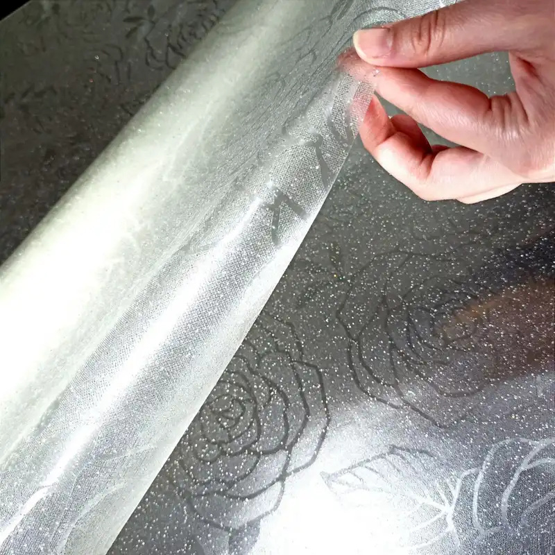 طلق رومیزی طرح رز فانتزی مدل ژله ای سایز 150×140 سانتی متر