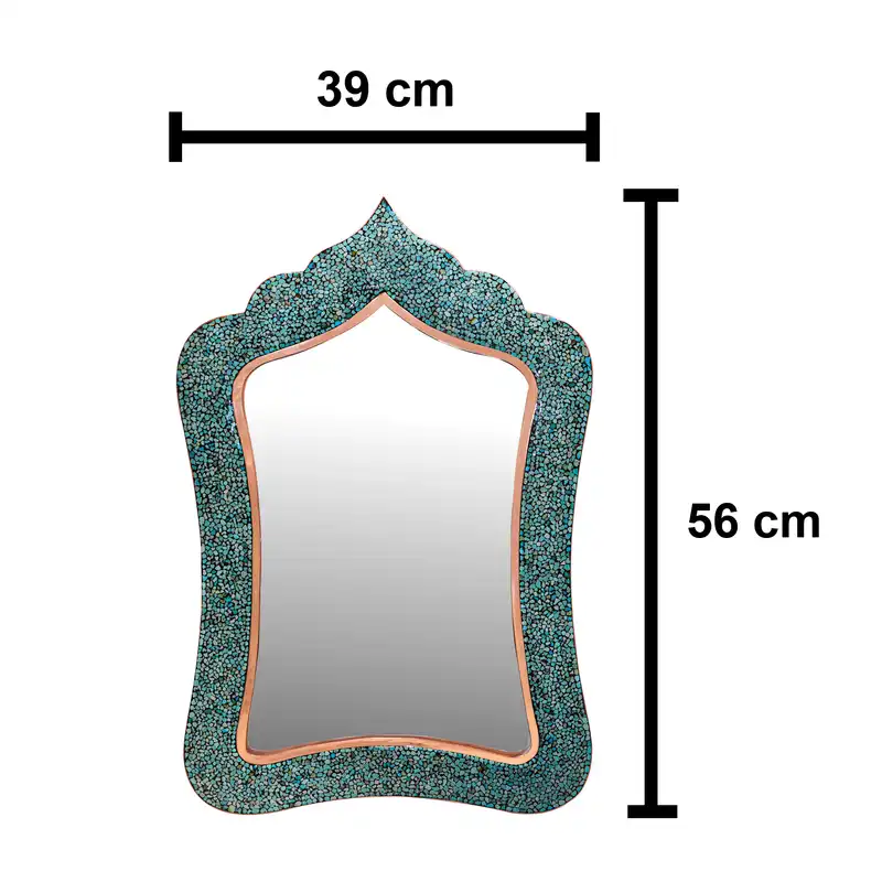 ست 3 تکه آینه و شمعدان فیروزه کوبی مدل لاله کد 555655