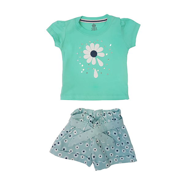 ست تیشرت و شلوارک دخترانه کد 10035