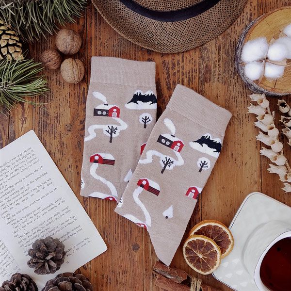 جوراب ساقدار زنانه ال سون مدل خانه برفی کد PH788 - - 4