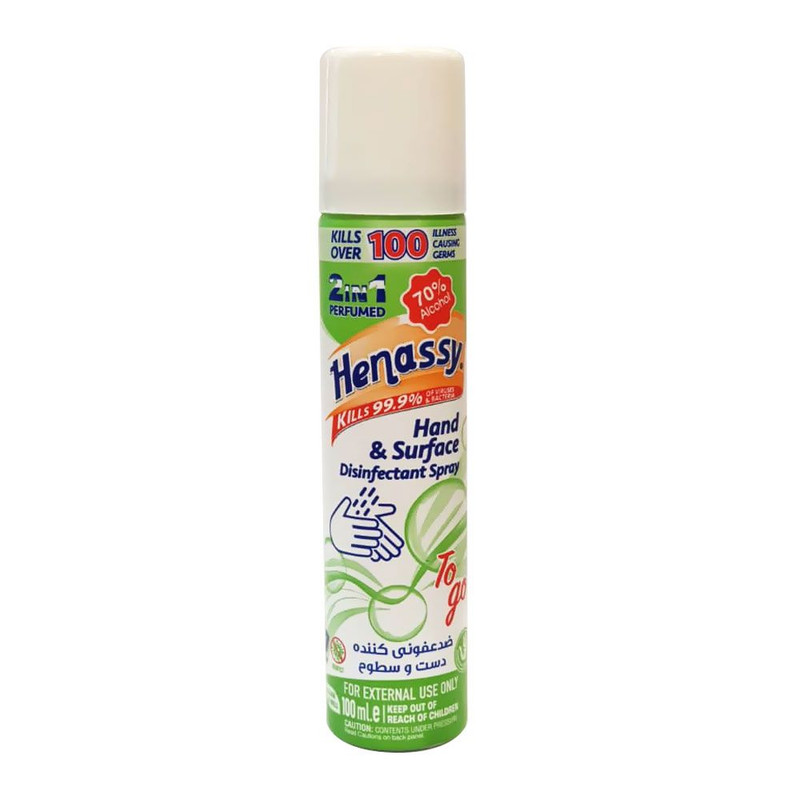 اسپری ضد عفونی کننده حناسی مدل hand & sueface حجم 100 میلی لیتر