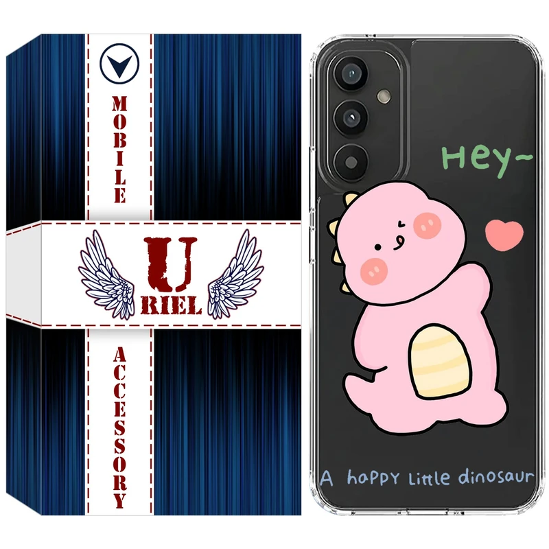 کاور یوریل مدل Clear کد 26 طرح دایناسور صورتی مناسب برای گوشی  موبایل سامسونگ Galaxy S25 FE