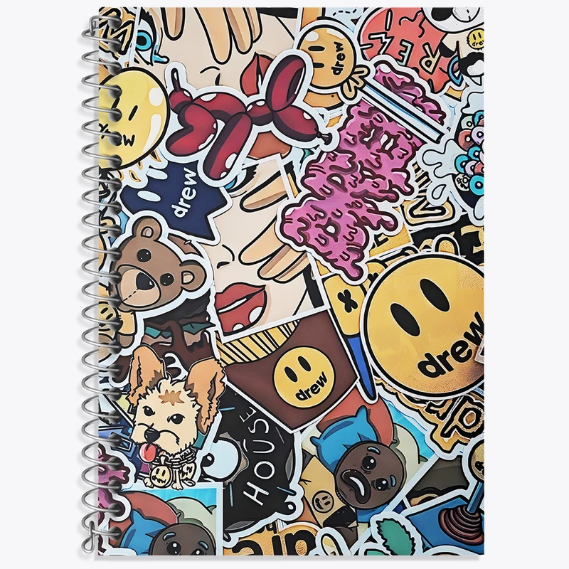 دفتر زبان 50 برگ خندالو مدل دو خط طرح پترن فانتزی کد N2685