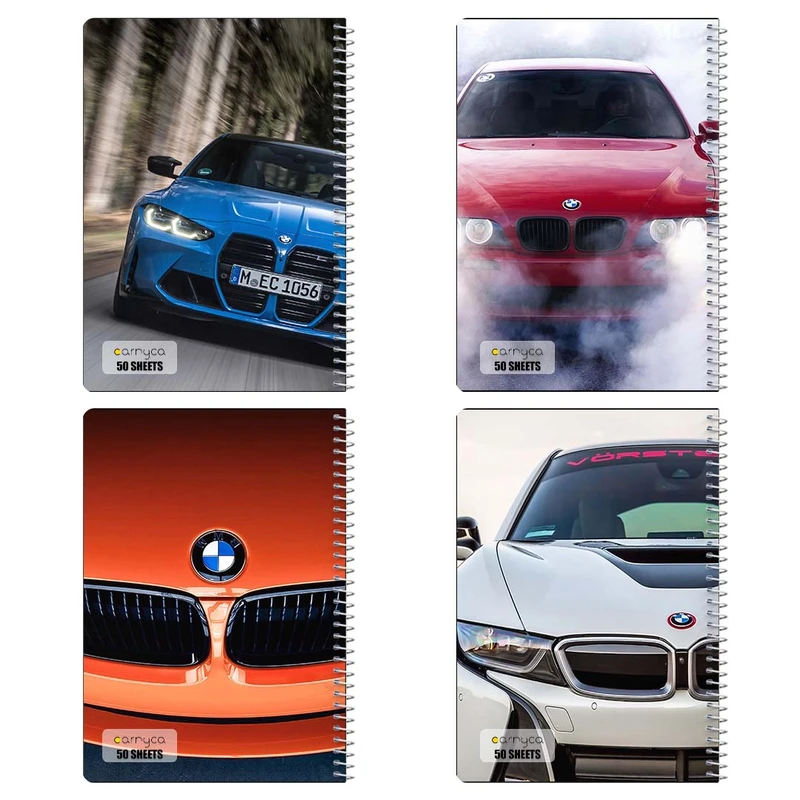 دفتر نقاشی 50 برگ کارنيکا طرح BMW کد 21962 مجموعه 4 عددی