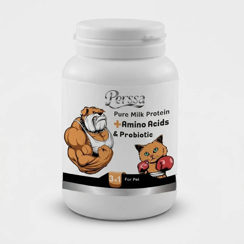 پودر مکمل آمینو اسید سگ و گربه پرسا مدل Probiotic وزن 200 گرم