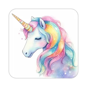 زیر لیوانی کاکتی طرح اسب تک شاخ و یونیکورن مدل mp33244