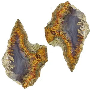 سنگ عقیق مدل مویی دودی کد P 72 مجموعه 2 عددی