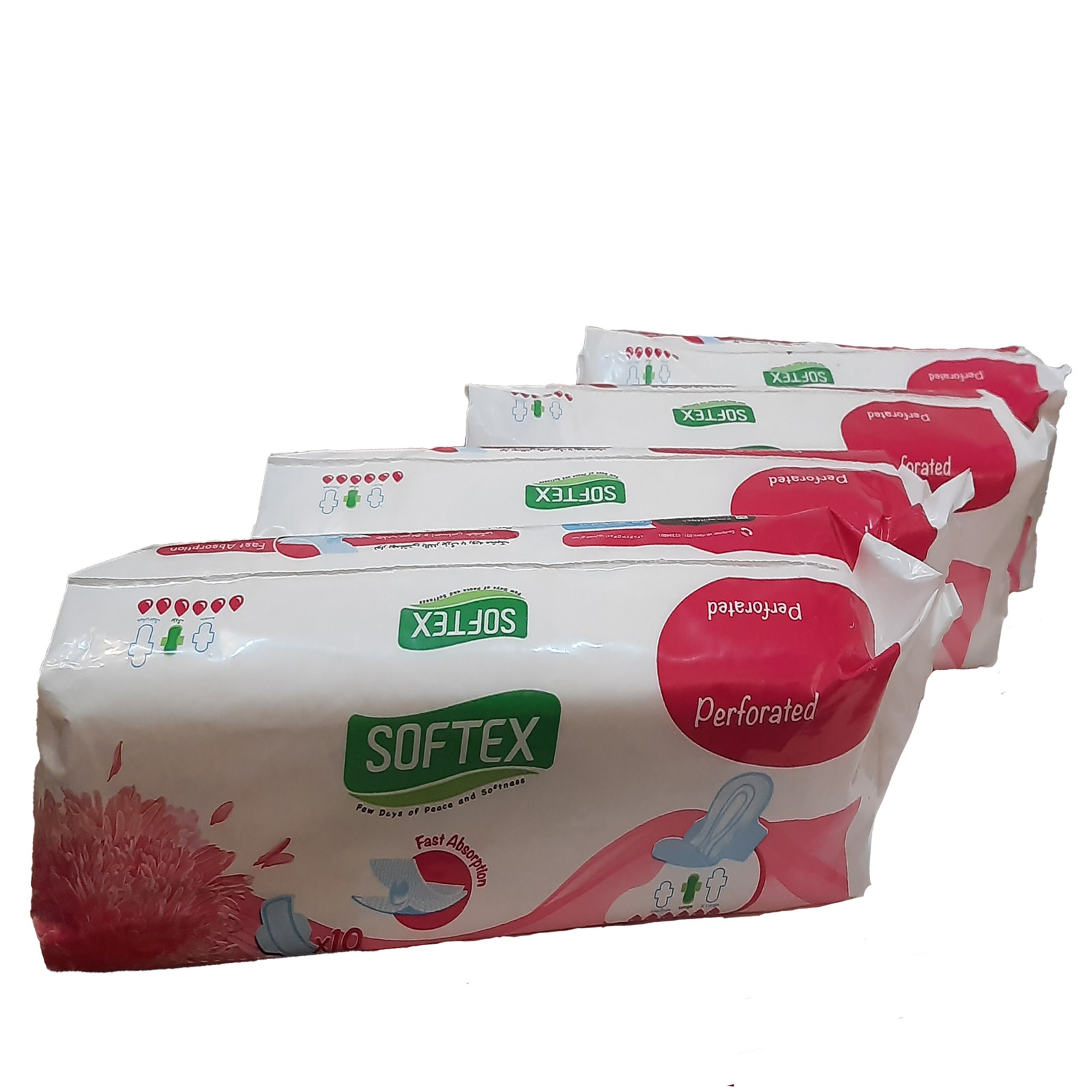نوار بهداشتی سافتکس مدل Perfarated مجموعه 4 عددی