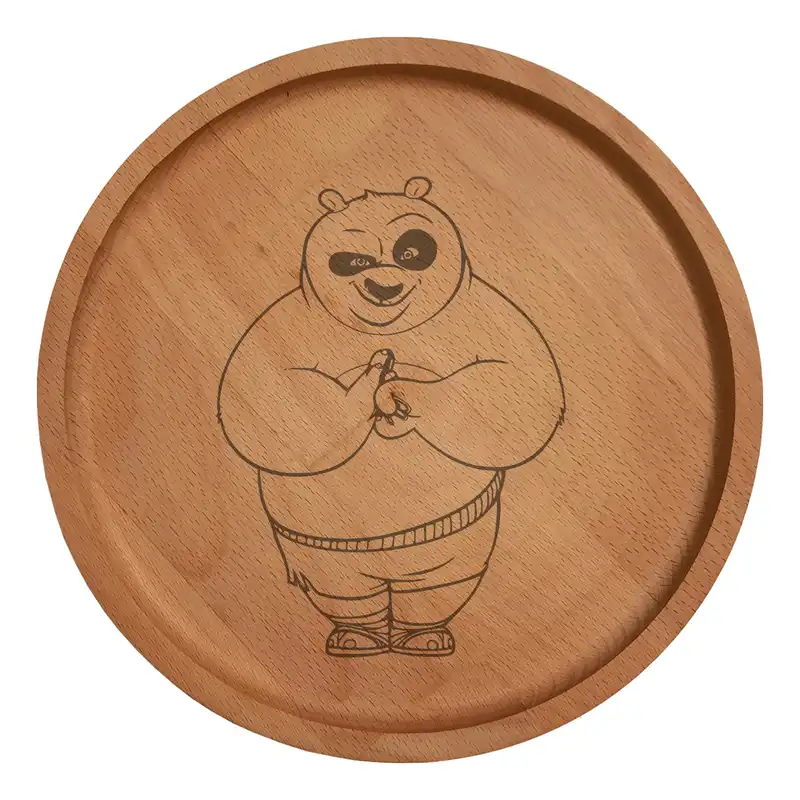 بشقاب چوبی مدل پاندای کنگ فو کار