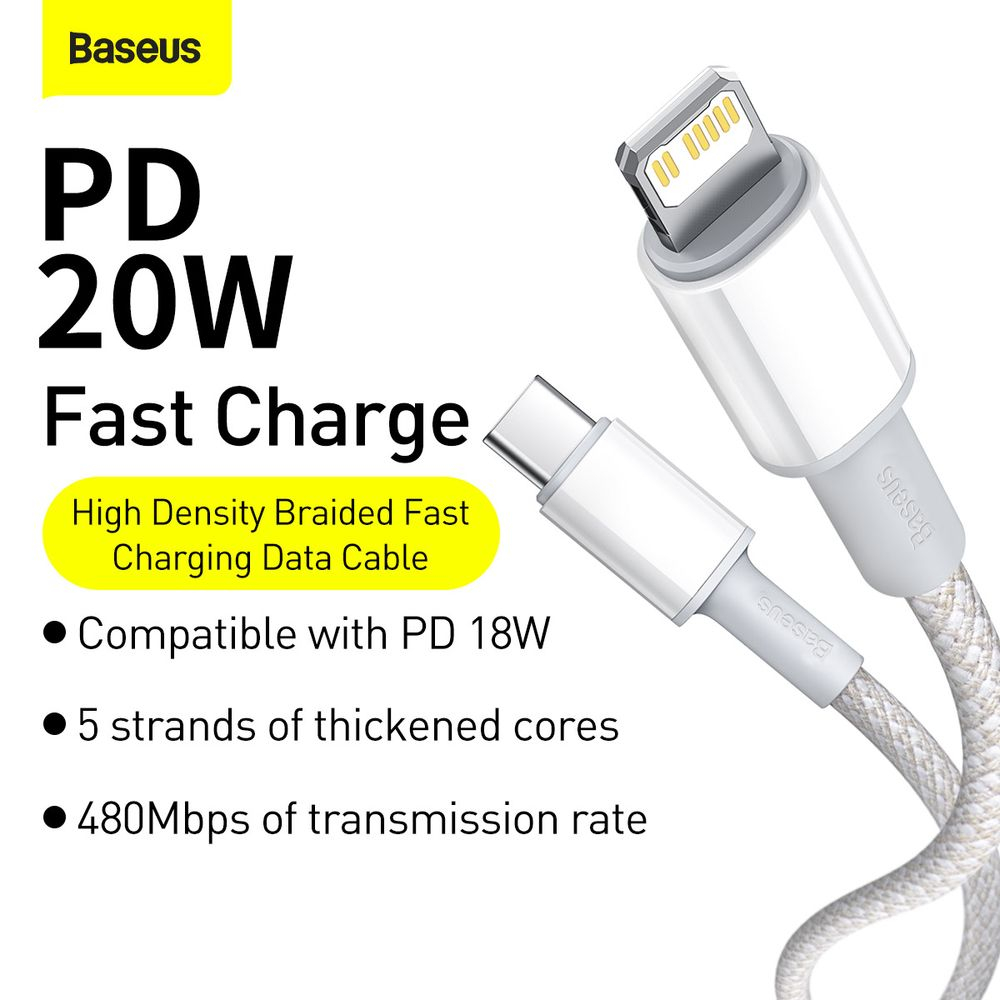 کابل تبدیل USB-C به لایتنینگ باسئوس مدل CATLGD-02 طول 1 متر