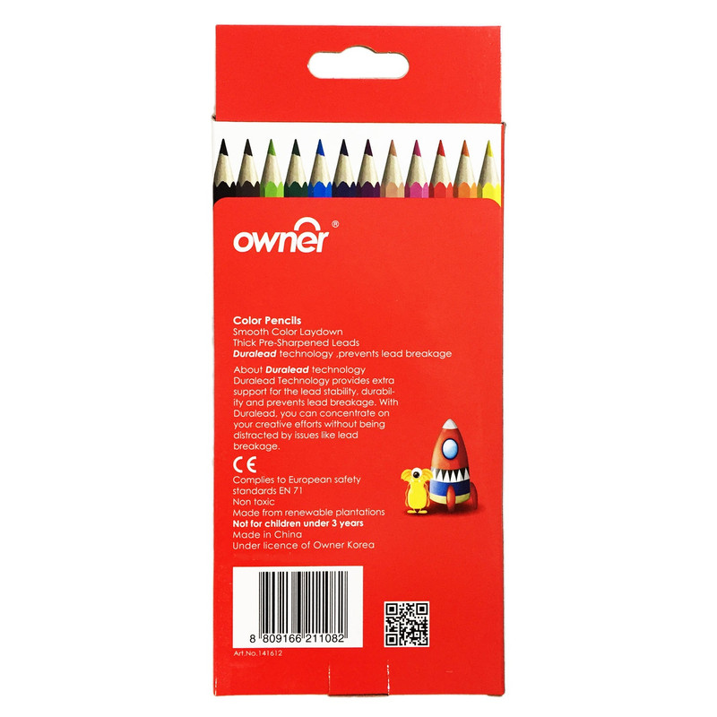 مداد رنگی 12 رنگ اونر مدل V-141612